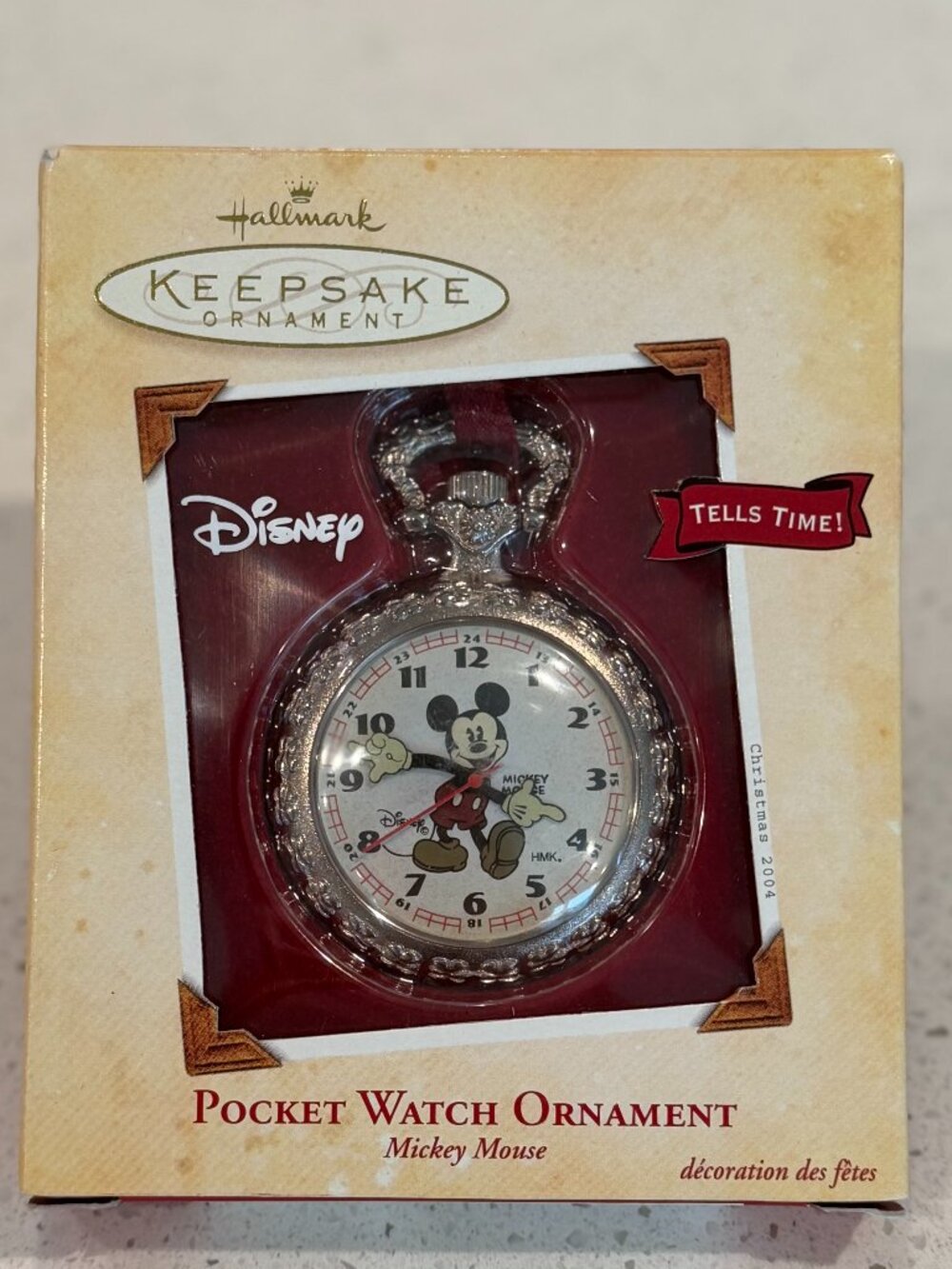 Hallmark Disney Pocket Watch Ornament Mickey Mouse 2004